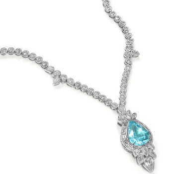 9.2ct Pear Cut Paraíba Tourmaline Necklace