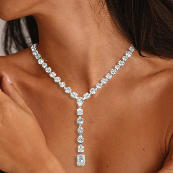 120ctw Multi-cut White Sapphire Statement Necklace