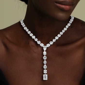 120ctw Multi-cut White Sapphire Statement Necklace