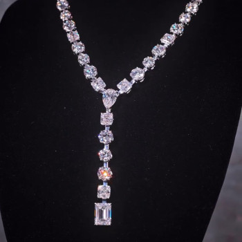 120ctw Multi-cut White Sapphire Statement Necklace