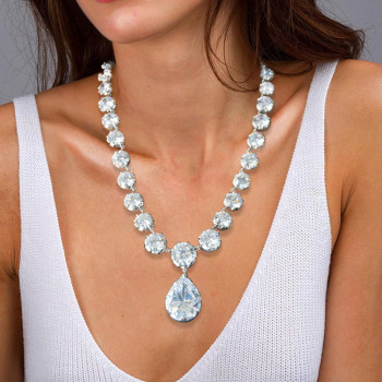 10ct Pear Cut Victorian Style Statement Necklace
