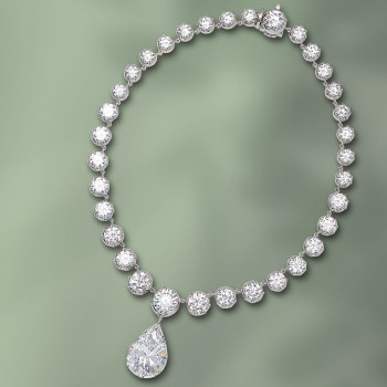 10ct Pear Cut Victorian Style Statement Necklace