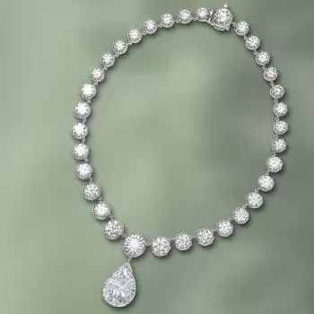 10ct Pear Cut Victorian Style Statement Necklace