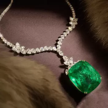 20ct Cushion Cut Emerald Statement Necklace