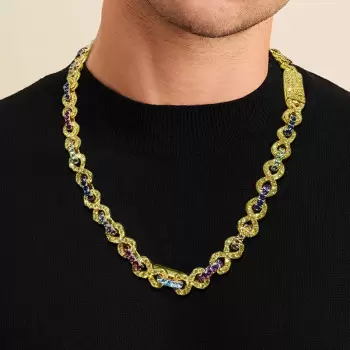 58ctw Multicolor Sapphire Infinity Statement Necklace