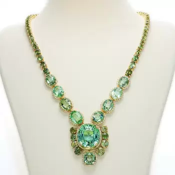 110ctw Green Tourmaline and Peridot Statement Necklace