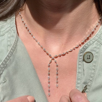 Multi-cut White Sapphire Dainty Necklace