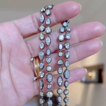 60ctw Multi-Cut White Sapphire Two Tone Necklace