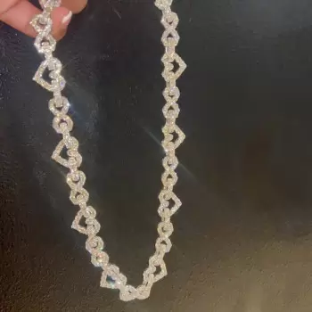 60ctw White Sapphire Paved Infinity Heart Statement Necklace