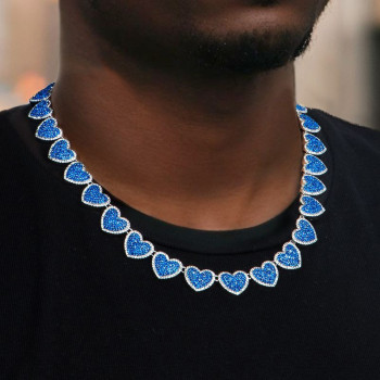 39ctw Halo Paved Heart Statement Necklace