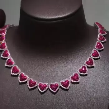 39ctw Halo Paved Heart Statement Necklace