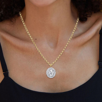 5.7ct Pear Cut White Sapphire Chain Link Necklace