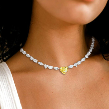 25ctw Multi-cut White Sapphire Tennis Necklace