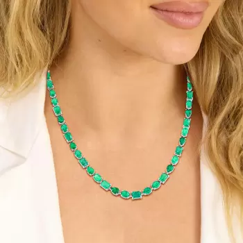 35ctw Multi-cut Emerald Statement Necklace