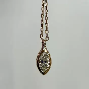 3.8ct Marquise Cut Flush Set Pendant Necklace