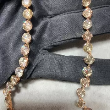 90ctw Champagne Sapphire Rose Gold Tone Statement Necklace