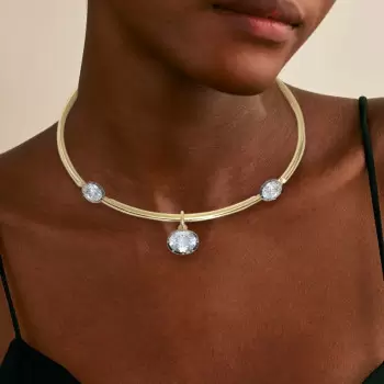 11ctw Oval Cut Vintage Pendant Torque Necklace
