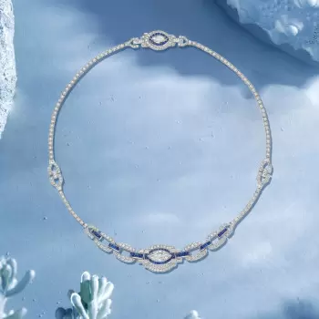 30ctw Marquise Cut Art-deco Vintage Statement Necklace