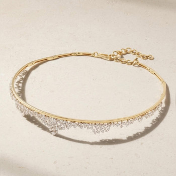 4ctw White Sapphire Clustered Choker Necklace