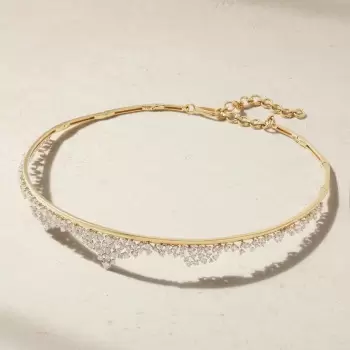 4ctw White Sapphire Clustered Choker Necklace