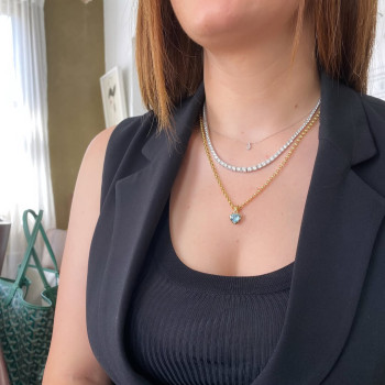 3ct Cushion Cut Aquamarine Pendant Necklace