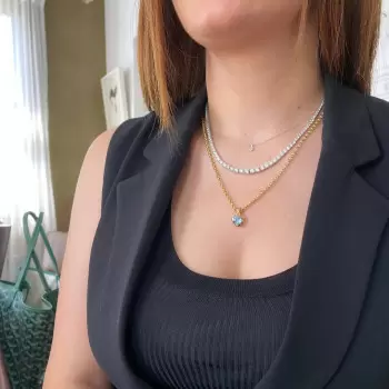 3ct Cushion Cut Aquamarine Pendant Necklace