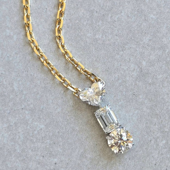 6ctw Multi-cut White Sapphire Simple Pendant Necklace