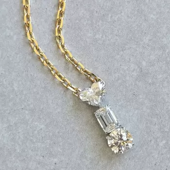 6ctw Multi-cut White Sapphire Simple Pendant Necklace