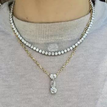 6ctw Multi-cut White Sapphire Simple Pendant Necklace