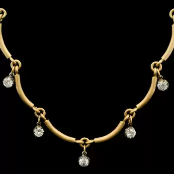 15ctw Round Cut Vintage Pendants Scallop Chain Necklace