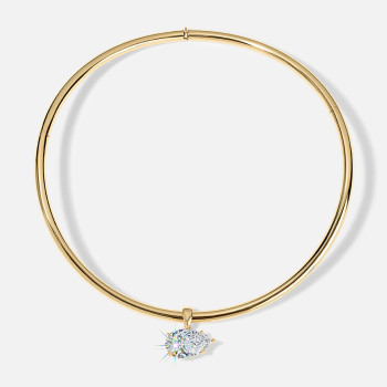 5.7ct East-west Pear Cut White Sapphire Torque Necklace