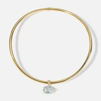 5.7ct East-west Pear Cut White Sapphire Torque Necklace