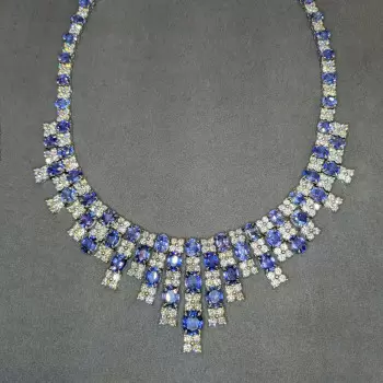 198ctw Oval Cut Blue Sapphire Luxury Statement Necklace