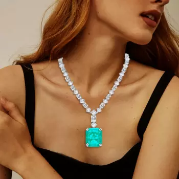 130ctw Huge Emerald and Asscher Cut Statement Necklace