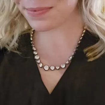 50ctw Round Cut Button Back Georgian style Rivière Necklace