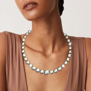 80ctw Cushion and Round Cut Victorian Style Rivière Necklace