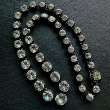 80ctw Cushion and Round Cut Victorian Style Rivière Necklace