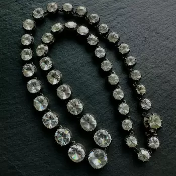 80ctw Cushion and Round Cut Victorian Style Rivière Necklace