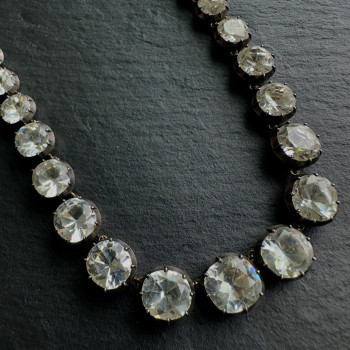 80ctw Cushion and Round Cut Victorian Style Rivière Necklace