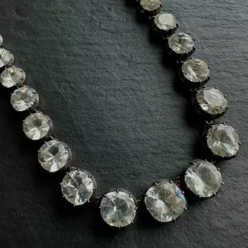 80ctw Cushion and Round Cut Victorian Style Rivière Necklace