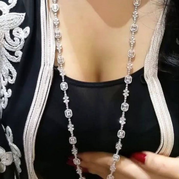 Emerald Cut White Sapphire Halo Necklace