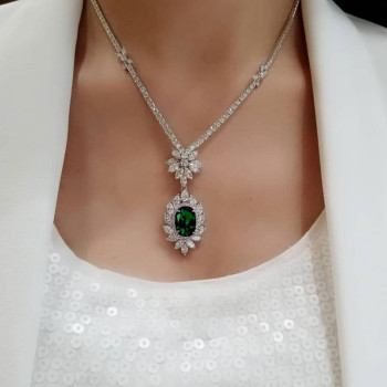 20ctw Oval Cut Ruby Halo Pendant Necklace