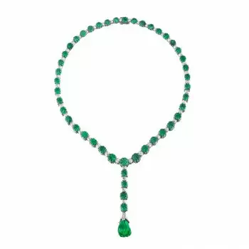 Emerald Gemstone Sterling Silver Necklace