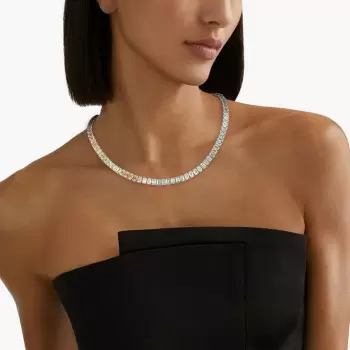 50ctw Emerald Cut White Sapphire Glorious Chain Necklace