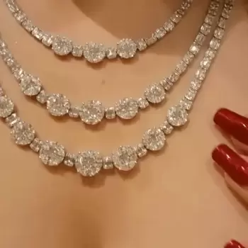 Round Cut White Sapphire Necklace