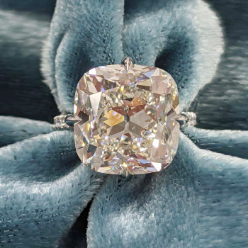 9.5ct Cushion Cut White Sapphire Engagement Ring