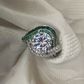 Vintage 3.8ct Halo Round Cut White Sapphire Engagement Ring