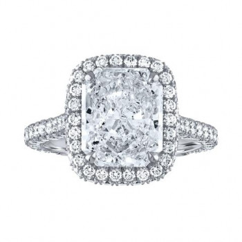 4ct Radiant Cut White Sapphire Engagement Ring