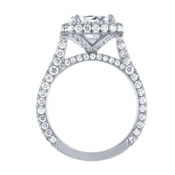 4ct Radiant Cut White Sapphire Engagement Ring