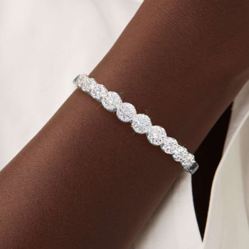 Fashion White Sapphire Bangle Bracelet
